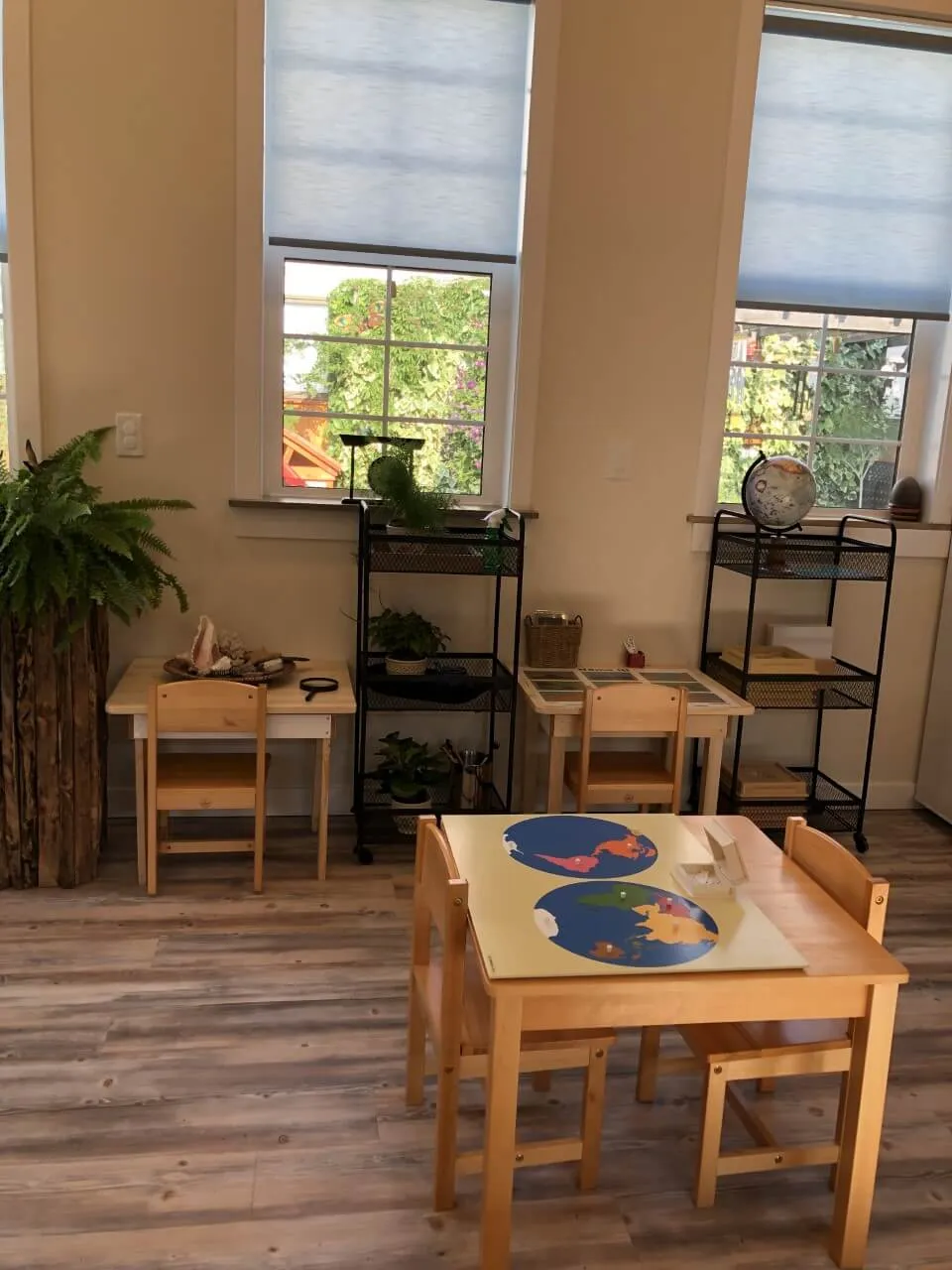 The map table in the Montessori classroom